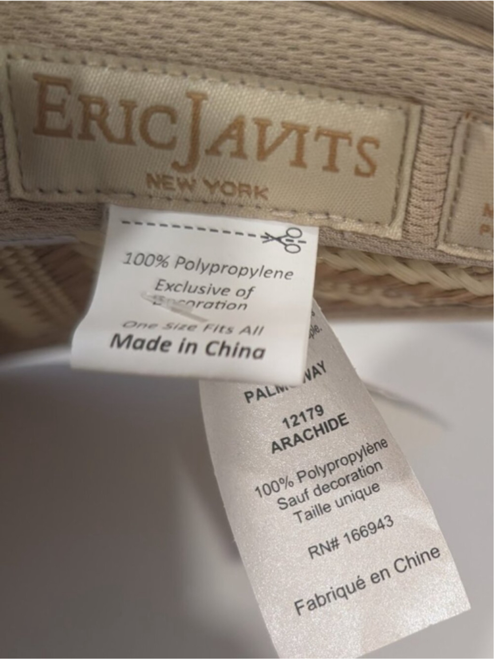 Eric Javits | Palmoway UPF 50+ Woven Visor In Peanut Mix - Picture 5 of 13